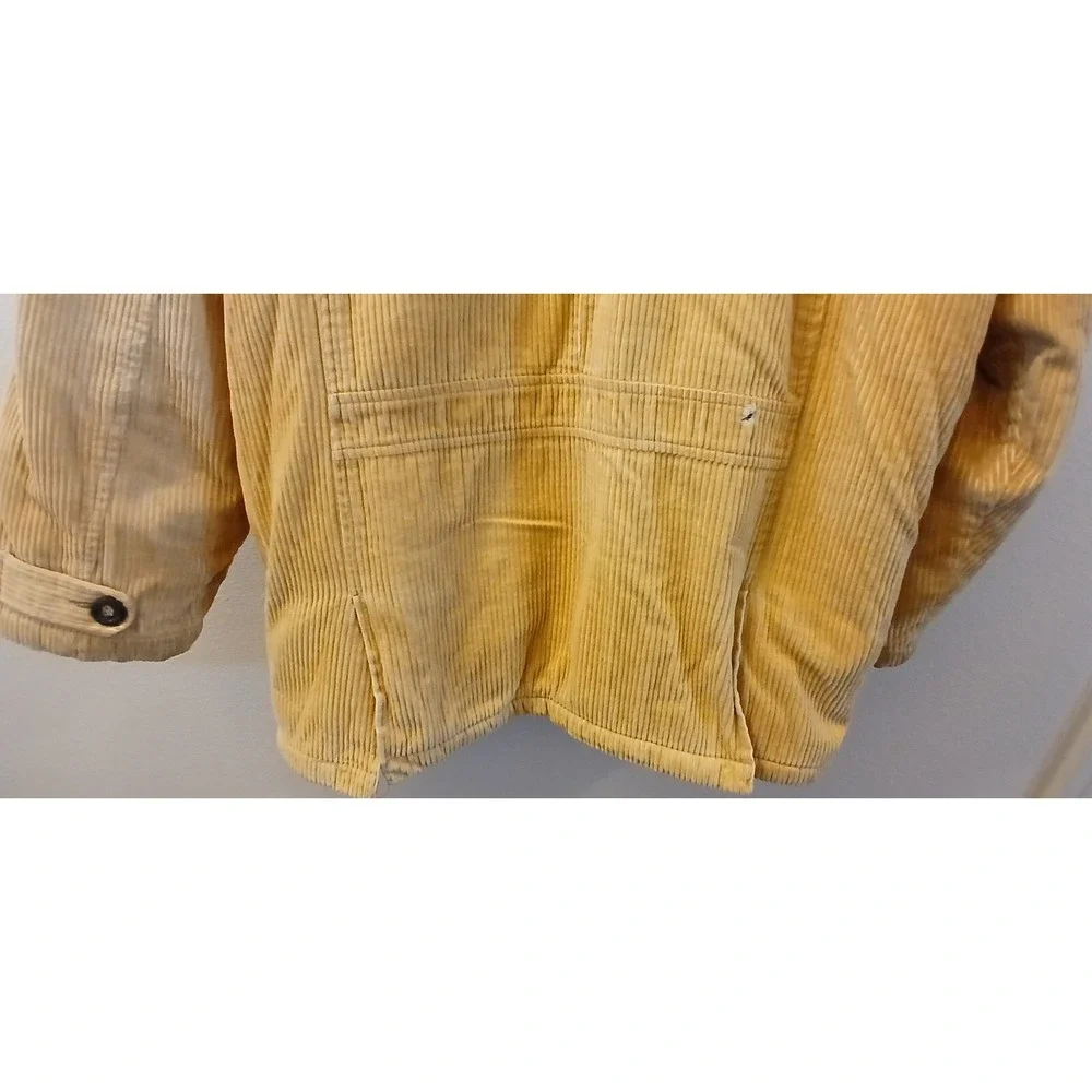 American Eagle Oversized Corduroy Coat Shearling Sherpa Lined Men's Medium Beige